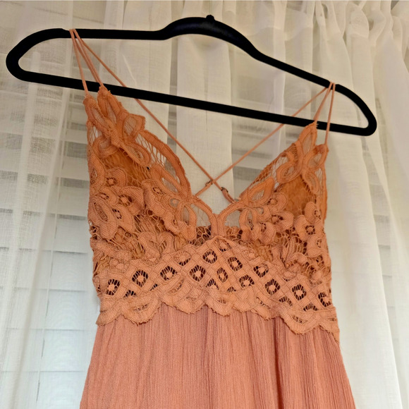 Free People Dress XS Intimately Adella Babydoll Mini Smocked Boho Fairy Lace - Picture 4 of 10